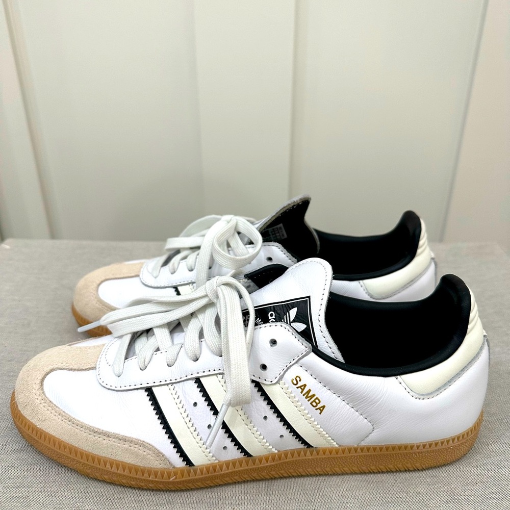 ADIDAS SAMBA OG SHOES, Cloud White / Off White / Core Black, size M7/W8/EU40
